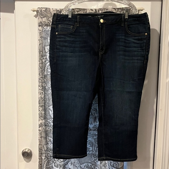 Lane Bryant Denim - Lane Bryant Dark Indigo Cropped Jeans - Gold Button